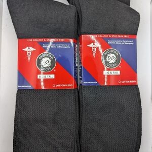 2 Pack (4 Total Pairs) Men's Big & Tall Brooklyn Black Socks